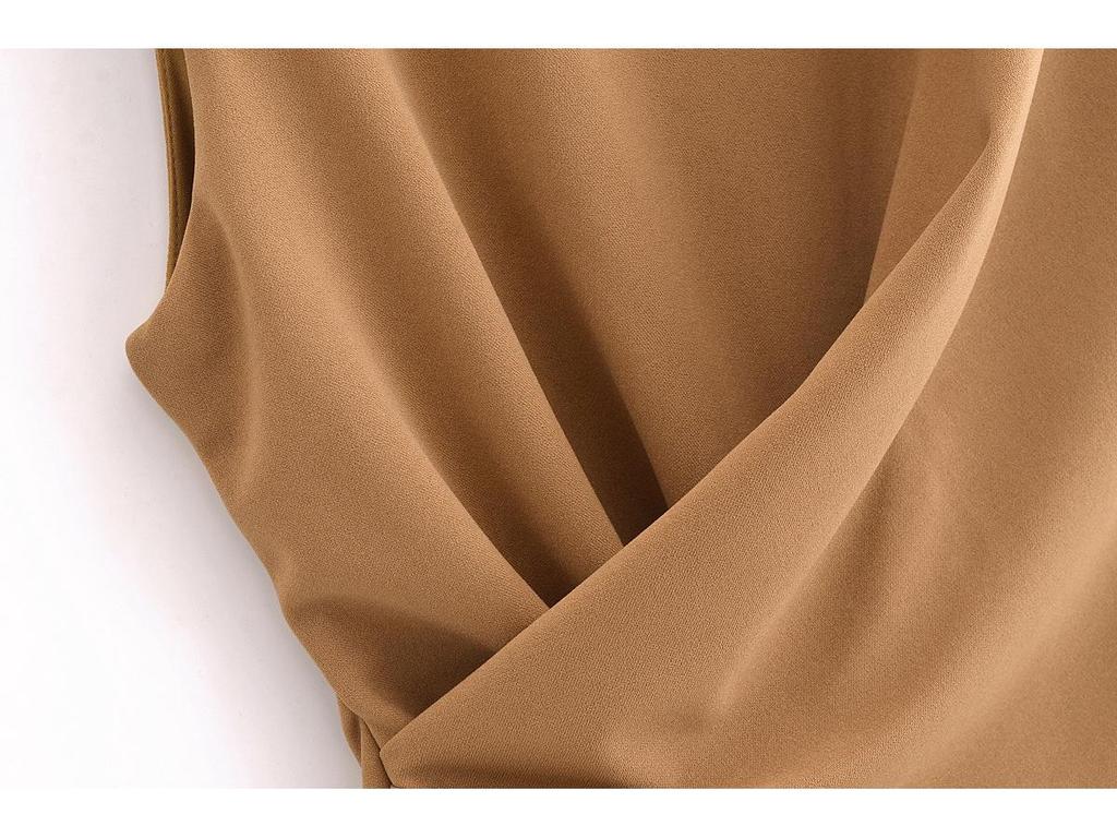 2025 Spring Women's European & American Style Pleated Midi Dress