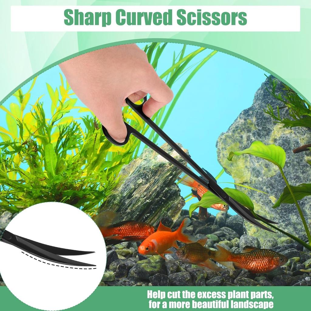 Aquarium Aquascape Werkzeug-Set, 4-in-1 Rostfrei Wasserpflanzen Aquascaping Werkzeug Edelstahl Aquarium Becken Reinigen Fischbecken Aquascape Werkzeug-Sets