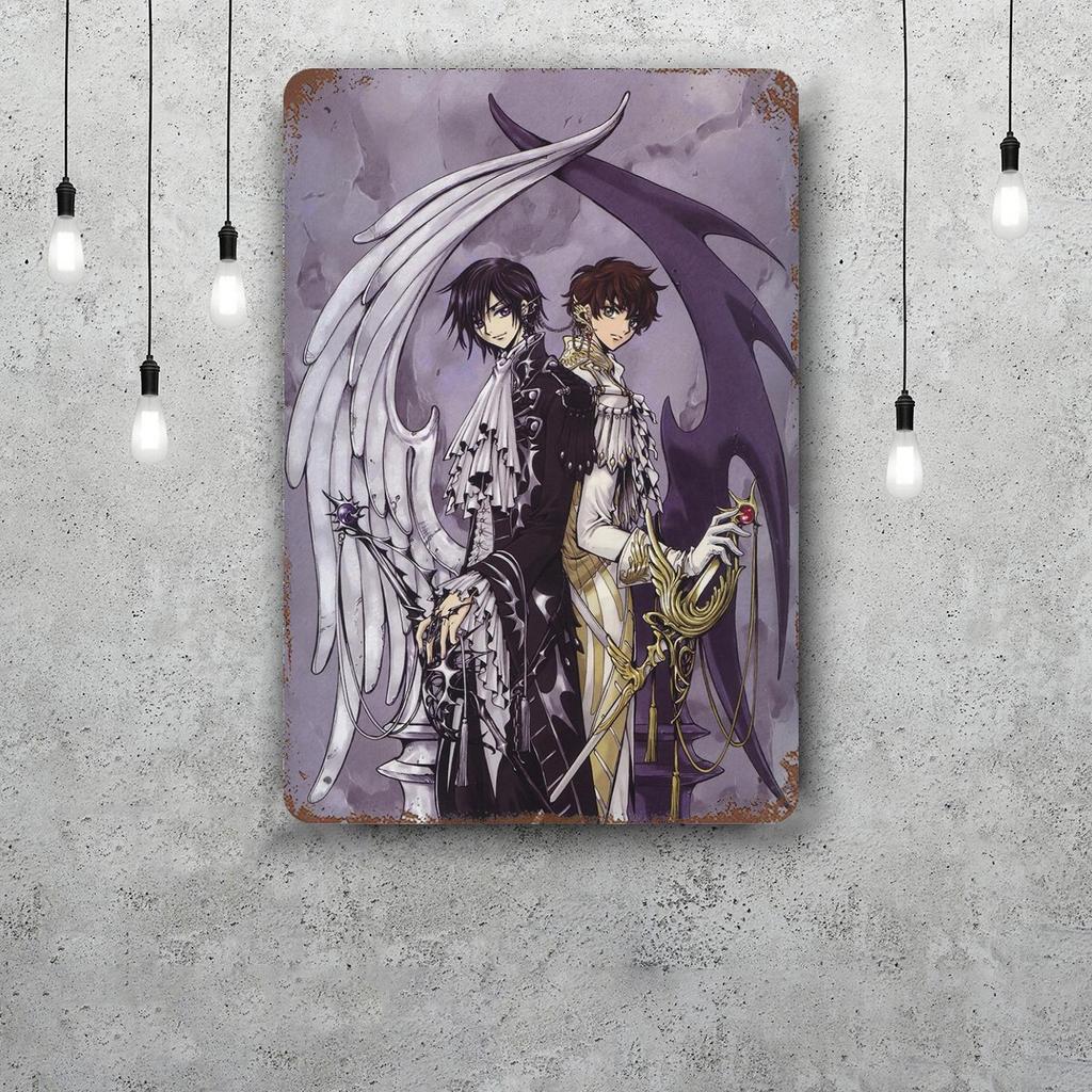 Code Geass Anime Vintage Metal Tin Signs Posters Decor Retro Metal Plaque Wall Art Decor for Garage Bar