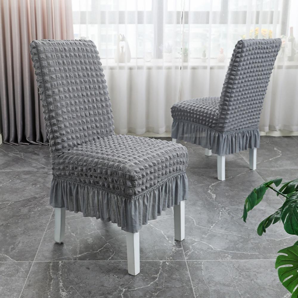 1PC Seersucker Chair Cover Elastic Stretch Chair Slipcover Kitchen Hotel Wedding Banquet