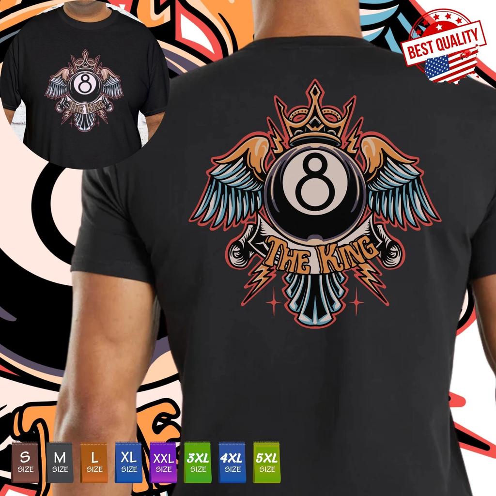 Billiard King Vintage T Shirt Printed Back/Front Traditional Tattoo Clothing