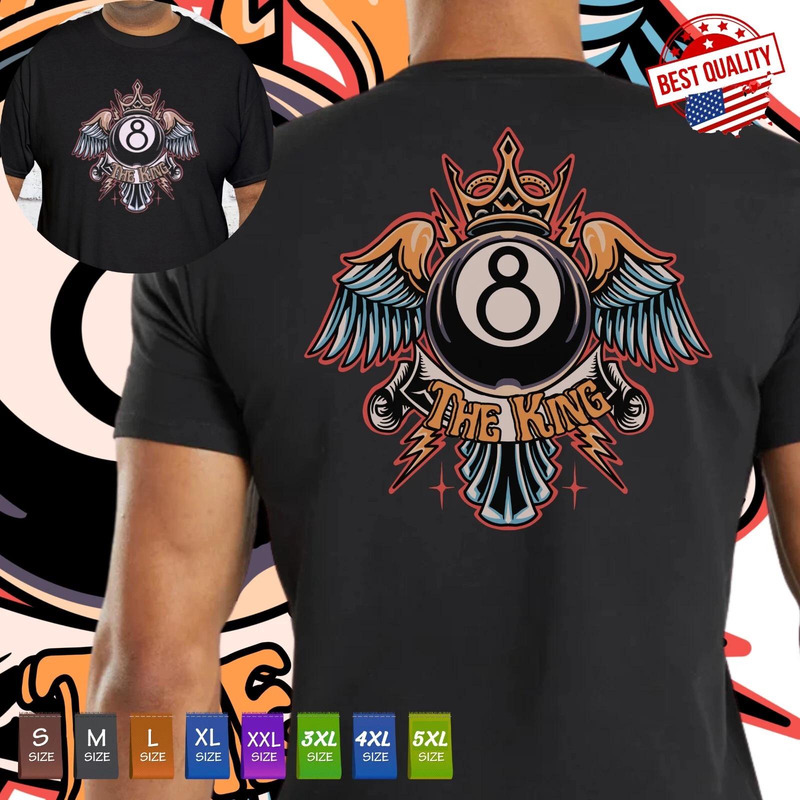 Billiard King Vintage T Shirt Printed Back/Front Traditional Tattoo Clothing 2XL