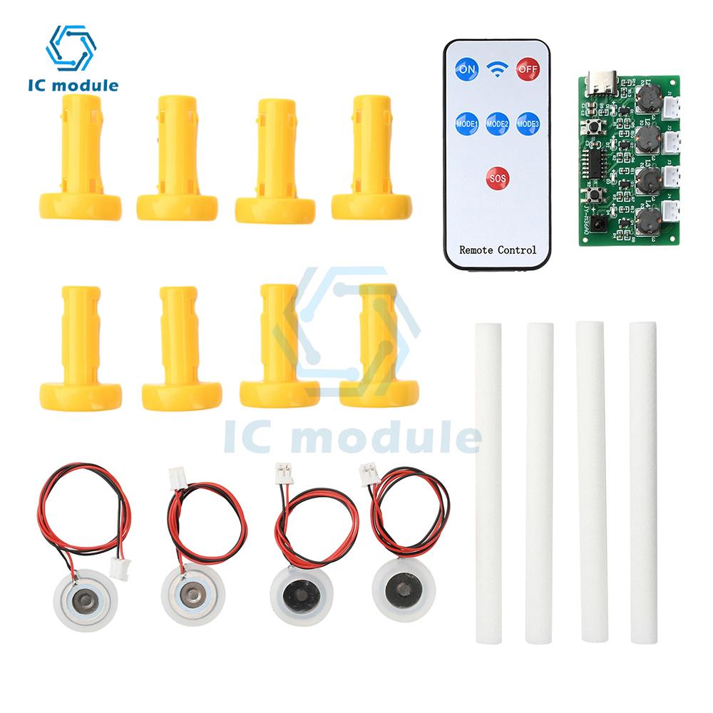 DC 5V Four-Jet Humidifier Module Atomization Control Board Diy Ultrasonic Atomizer Type C Support RF Infrared Remote Control