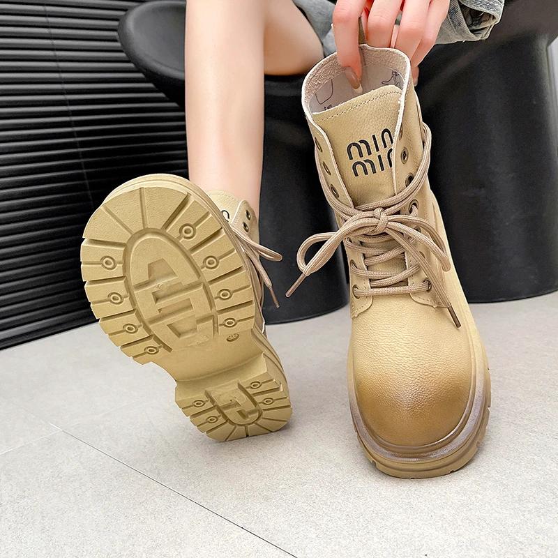 Fashion Platform Shoes Ankle Boots for Women 2024 Chunky Boots Women Ladies Shoes Stivali Black Boots Women Barefoot Shoes Zapatos Mujer