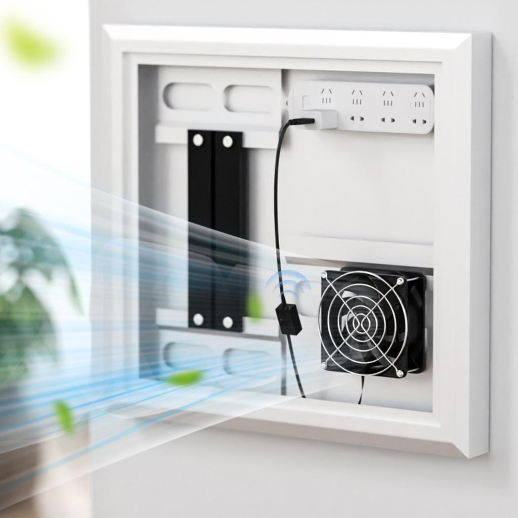 USB Powered Temperature Control Cooling Fan 3 Speed Adjustable Thermostat 8x8cm for Router Set Top Box Gaming Console