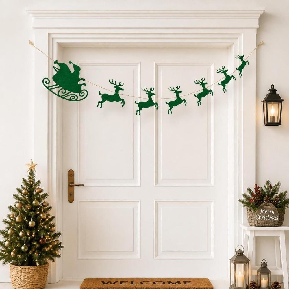 Felt Bunting Pull Flag Classic Hanging Decor Gift Christmas Banner Home Decoration