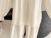 Women's Lace Ice Silk Pajamas with Removable Chest Pads - High-End Court Style for Spring/Autumn