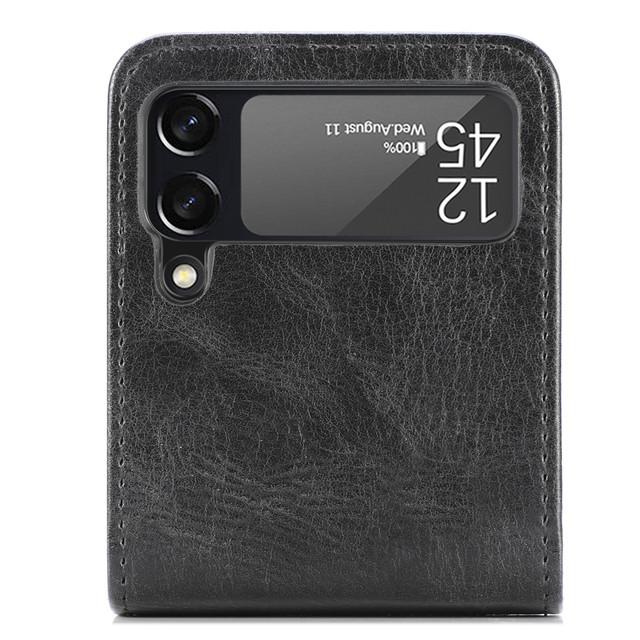 Non -Fingerprint Card Holder Leather Case For Samsung Galaxy Z Flip4 5g Flip 4 Flip3 Flip 3 Wallet Cover For Samsung Z Flip4