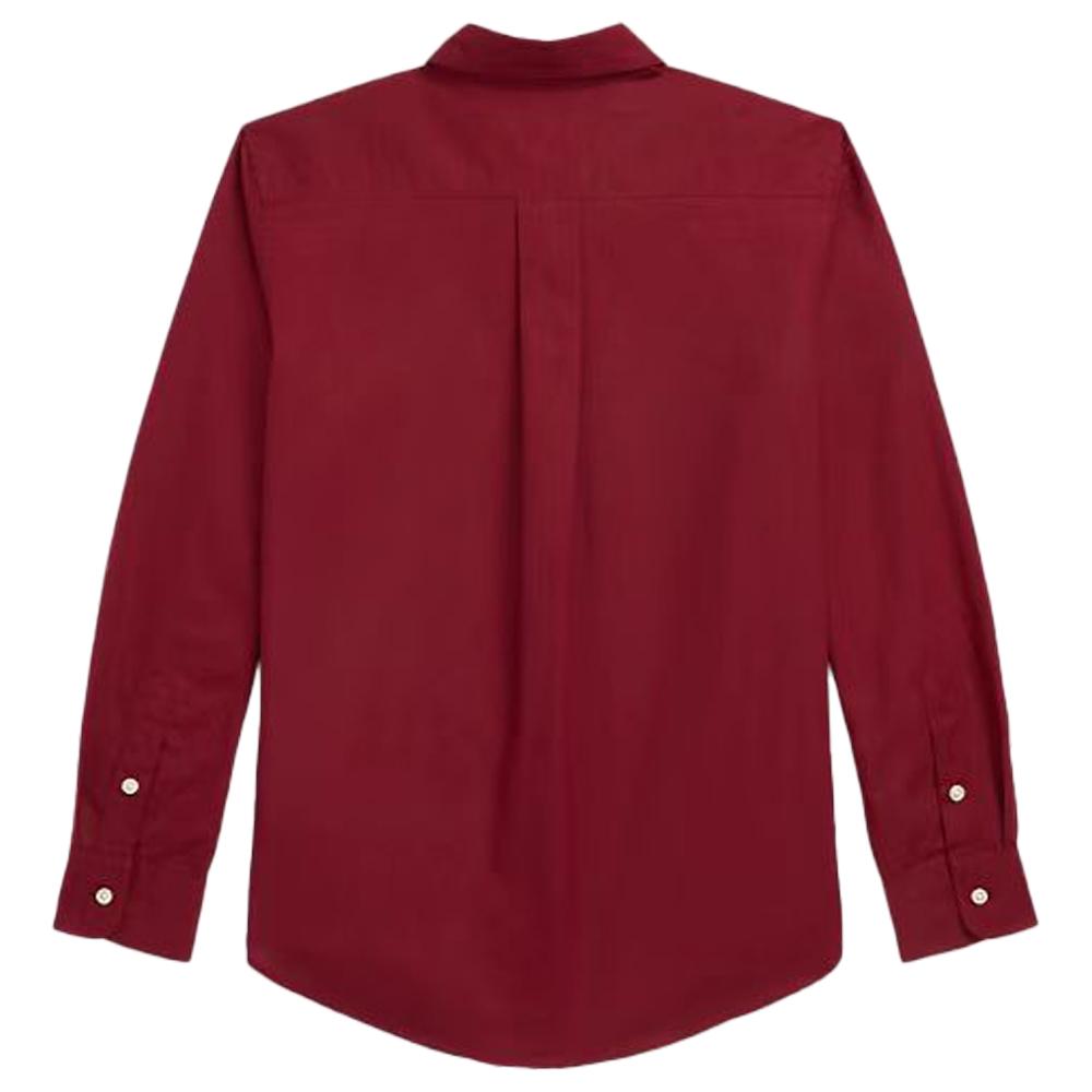 Polo Ralph Lauren Hemd FS24 Einfarbig Logo Stickerei Langarm Kinder Oberteile Dunkelrot 323952199-004