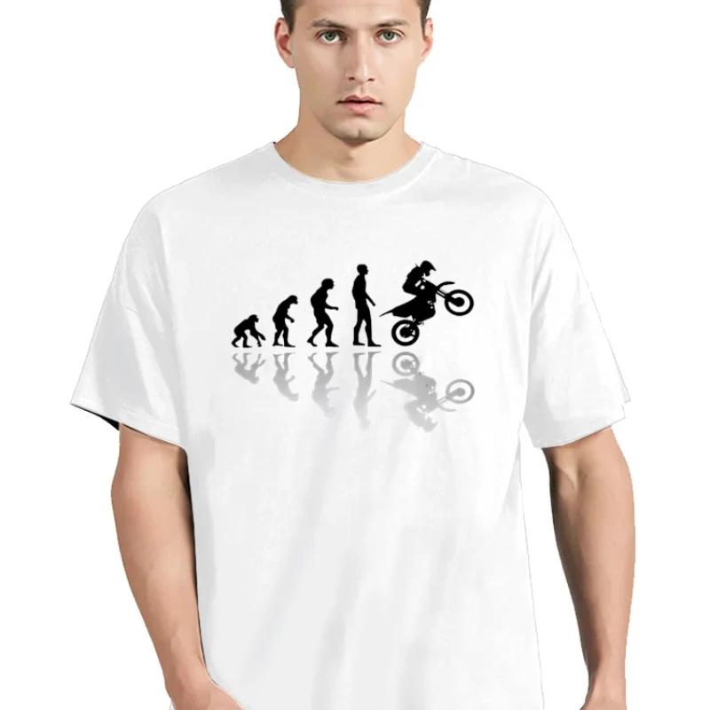 Evolution Biker Einzigartiges T-Shirt Enduro Cross Motorradrennen Freizeit T-Shirt Herren Kleidung Kurzarm Lässiges Oberteil T-Shirts