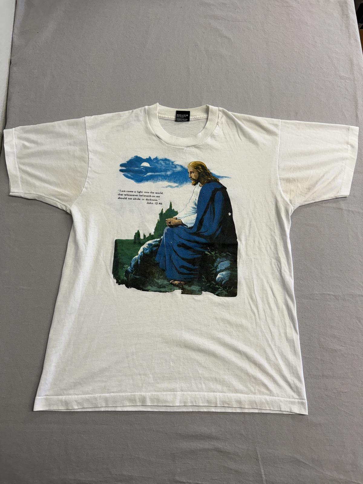 Vintage Jesus Christ T-shirt John 12:46 Carolyn Airbrush L XXXXL