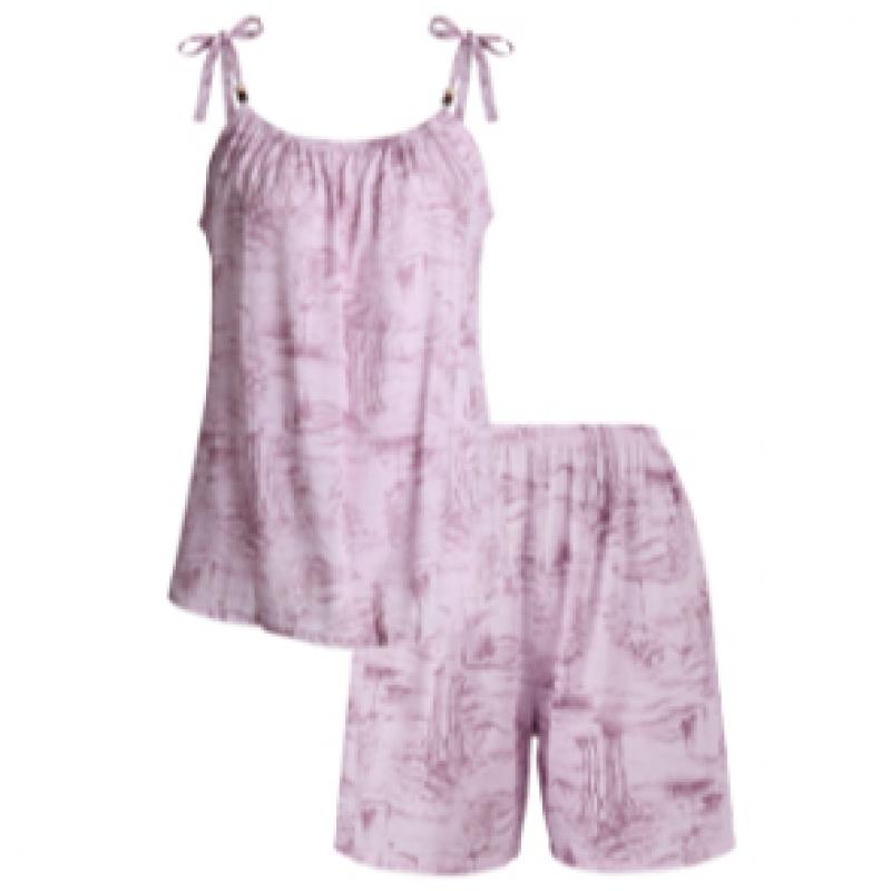 Shop   Women S StrAp A Line Shirring ShortS pAjAmA Set chA wSet 21371 Grey