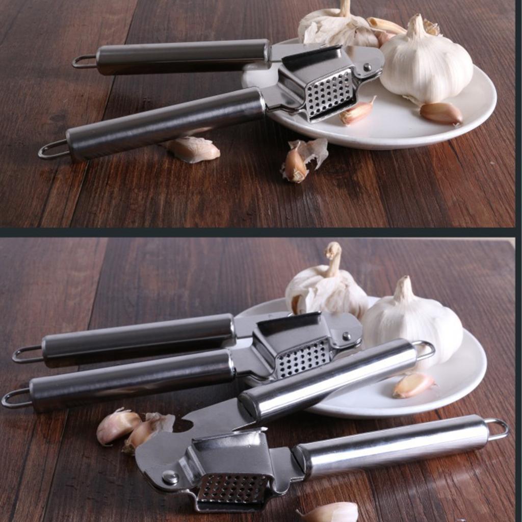 Ręczna Prasa do Czosnku Stal Nierdzewna Odporna na Rdzę Zakrzywiony Rozdrabniacz do Czosnku Narzędzie Kuchenne z Ergonomicznym