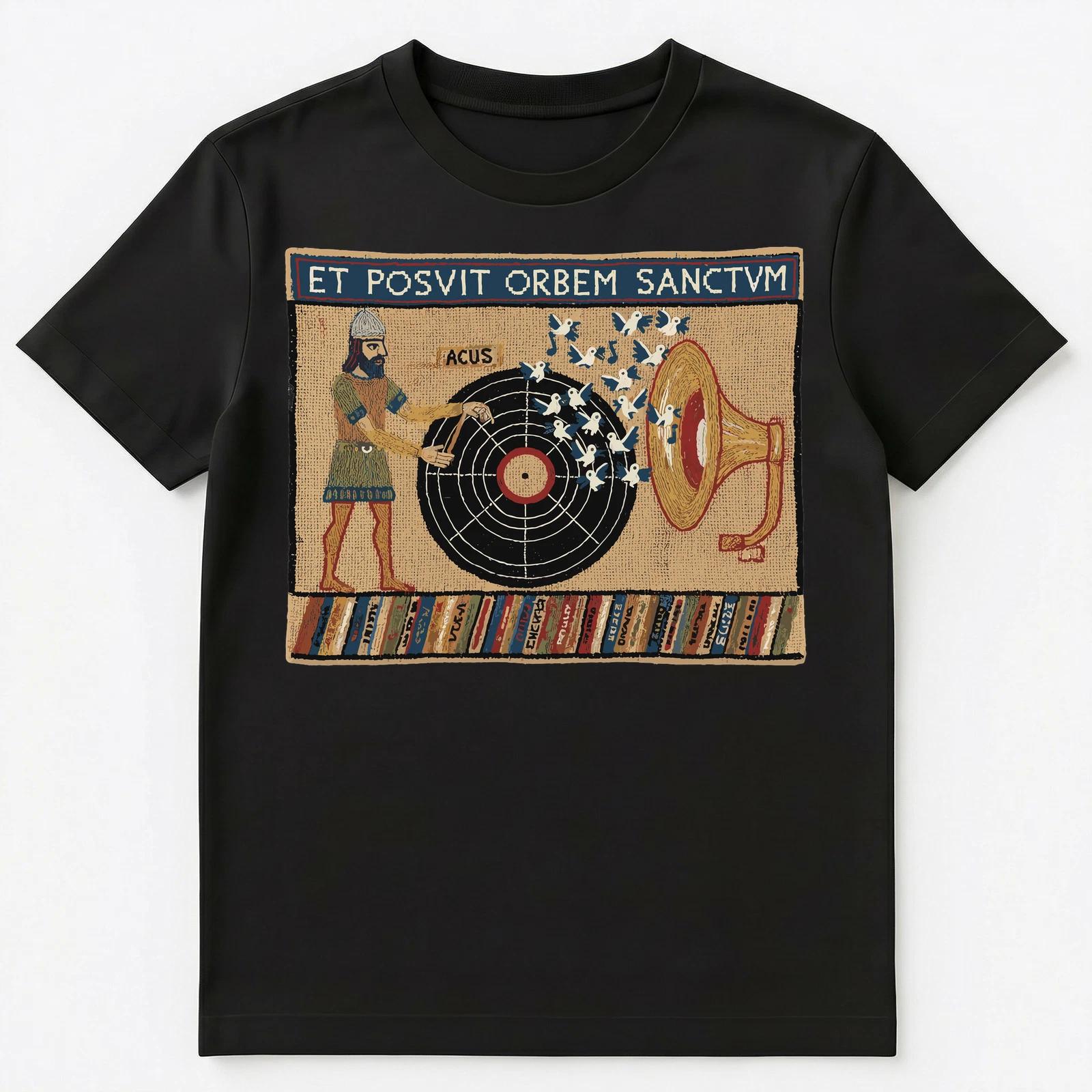 Vinyl Record Collector Medieval Music Art Tapestry Unisex T-Shirt L