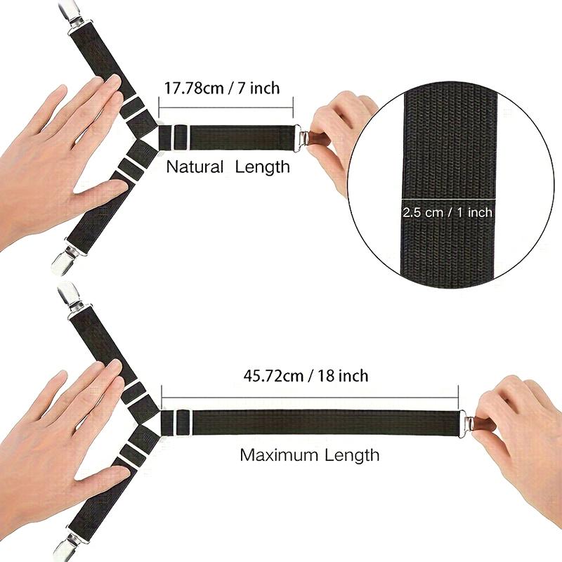 4 Pcs Triangle Bed Sheet Holders Fitted Sheet Clips Adjustable Sheet Suspenders Mattress Gripper Clips For Bed Mattress Cover