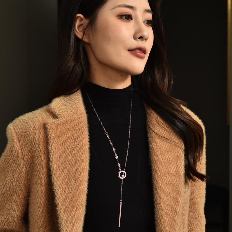 Women’s Versatile Long Sweater Necklace - High-End Korean Fashion for Autumn/Winter