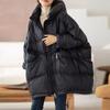 Weiße Entendaunenjacke große Größe Winter neue Mode lässig Retro locker verdickt mit Kapuze warme Jacke