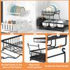 Tableware Stand Dish Drying Rack Large Capacity Double-Layer Design Anti-Rust Coating