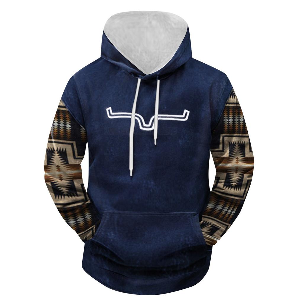 Fashion Print Loose Men's And Women's Long Sleeve Hooded Sweater