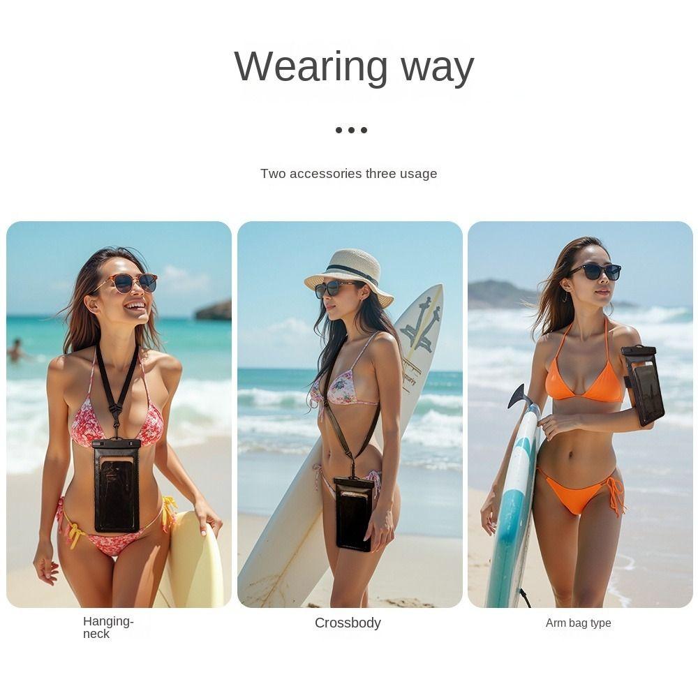 Transparent Swimming Waterproof Bag Touchable Screen Swimming Storage Bag  For 7.2 Inch Cell Phone