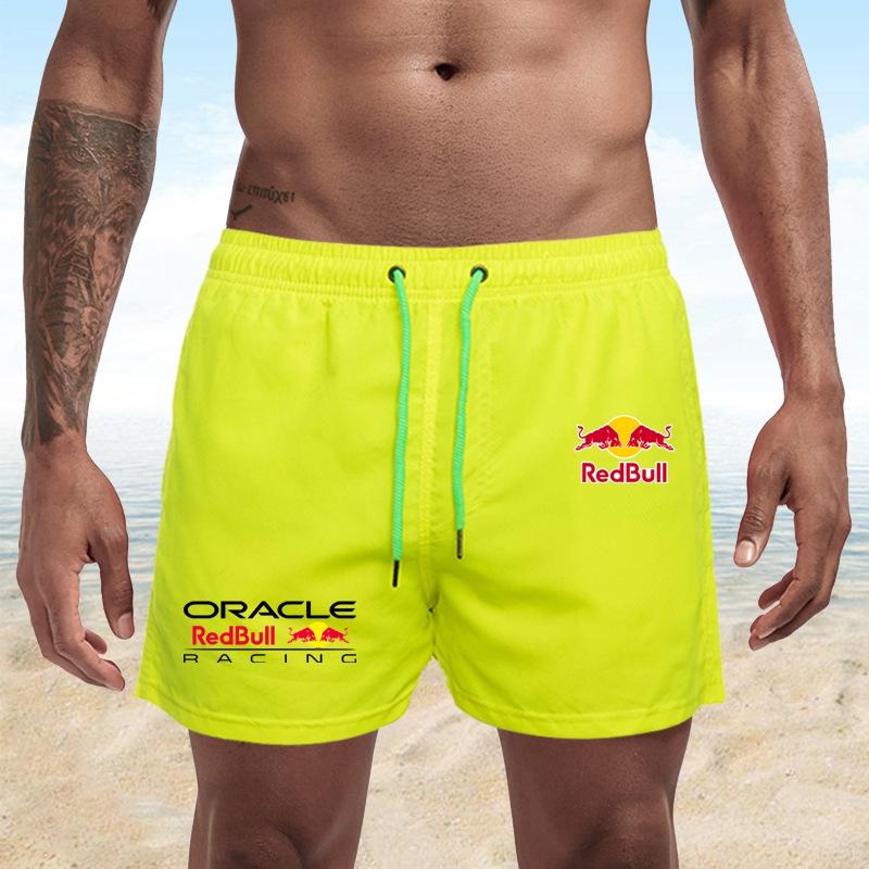 Red Bull Pantaloncini da Spiaggia da Uomo con Stampa F1 Asciugatura Rapida 2026 Costume da Bagno Estivo
