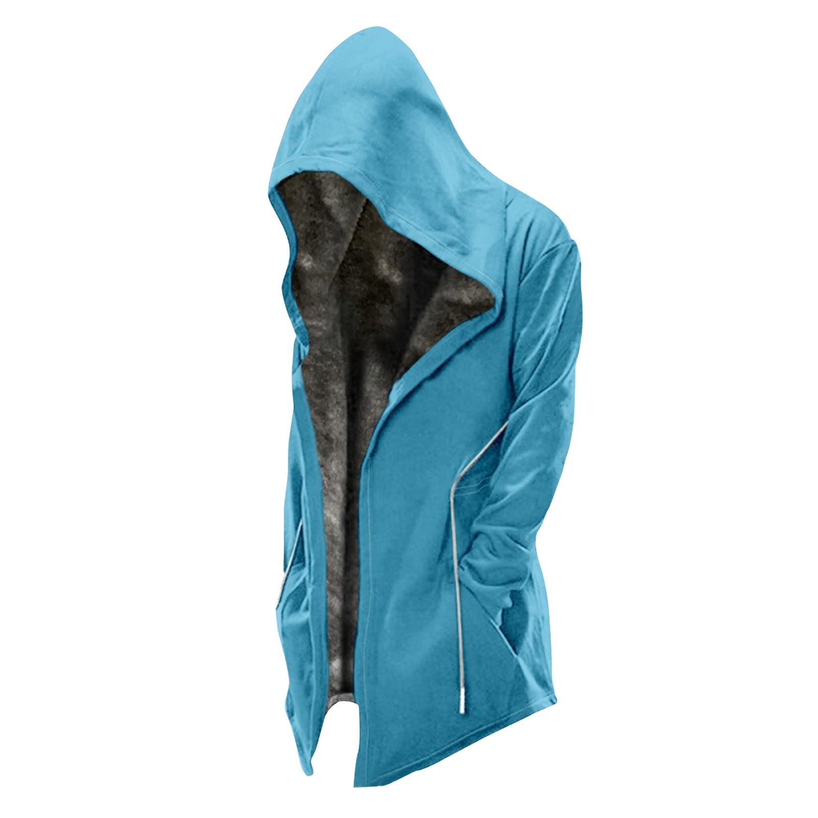 

Мужская однотонная бархатная утолщенная длинная куртка Мужская повседневная куртка на молнии большого размера L циан