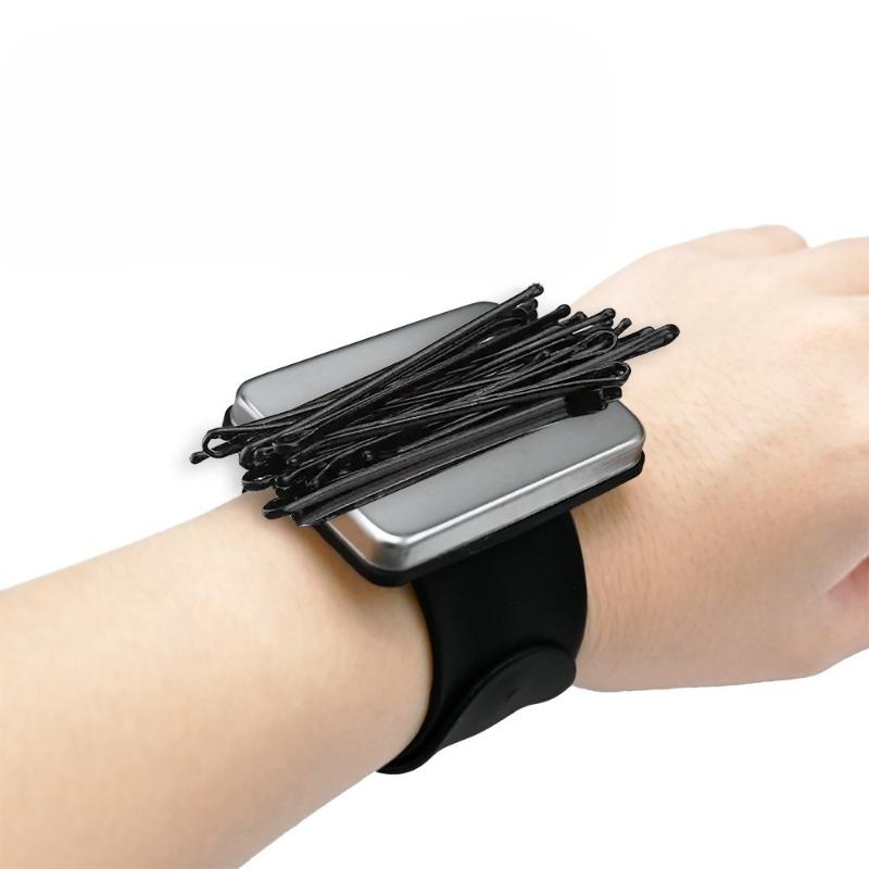 1Pc Magnet Pat Ring Wrist Soft Strap Studio Hair Disc Hair Pickup Hairpin Clip Hair Tool