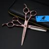 6.0 Inch Freelander Gm54 Lacquered Rose Gold, Bamboo Handle, Hair Scissors, Straight Scissors, Tooth Scissors