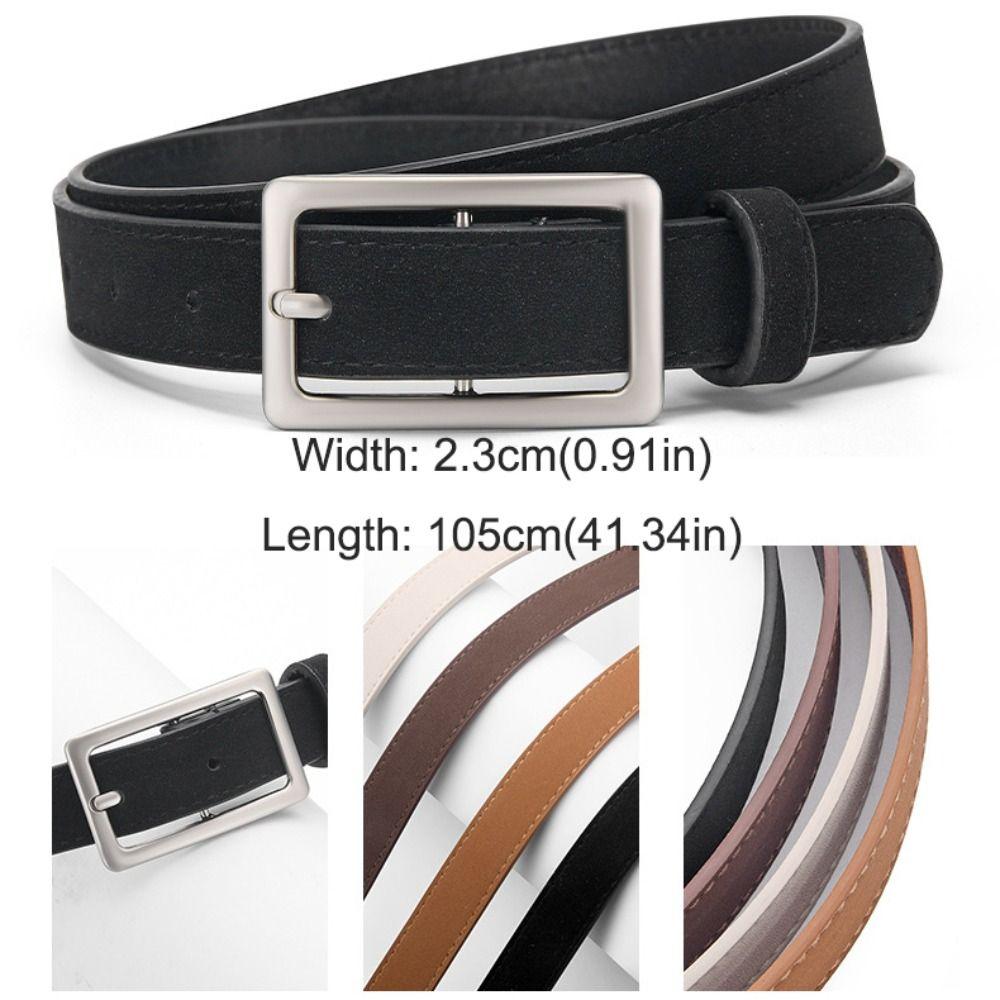 Retro Suede Leather Belt Luxury Design Frosted Waistband Trendy Business Waist Belt  For Women
