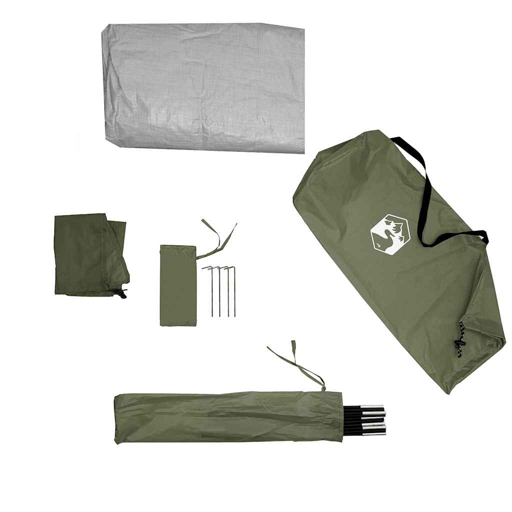 Dome Camping Tent for 2 Persons Olive Green Waterproof