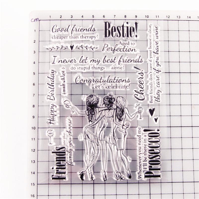 Прозрачные штампы для вечеринки друзей, силиконовые печати, роликовые штампы для скрапбукинга, фотоальбомы своими руками 1pcs