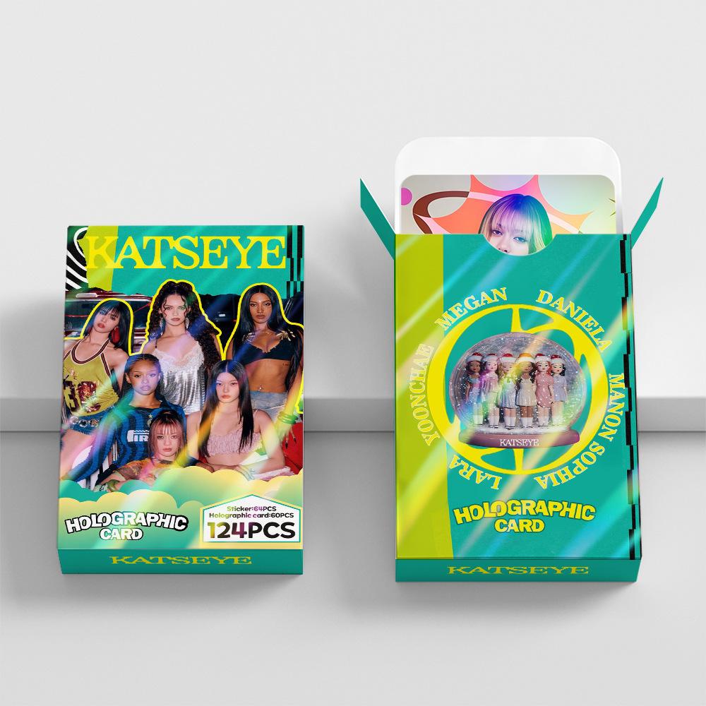 124 Stück/Set Kpop Idol KATSEYE Neues Album Laser HD Gedruckte Lomo Karten MANON SOPHIA DANIELA LARA MEGAN Pocards Aufkleber Fans Geschenke@