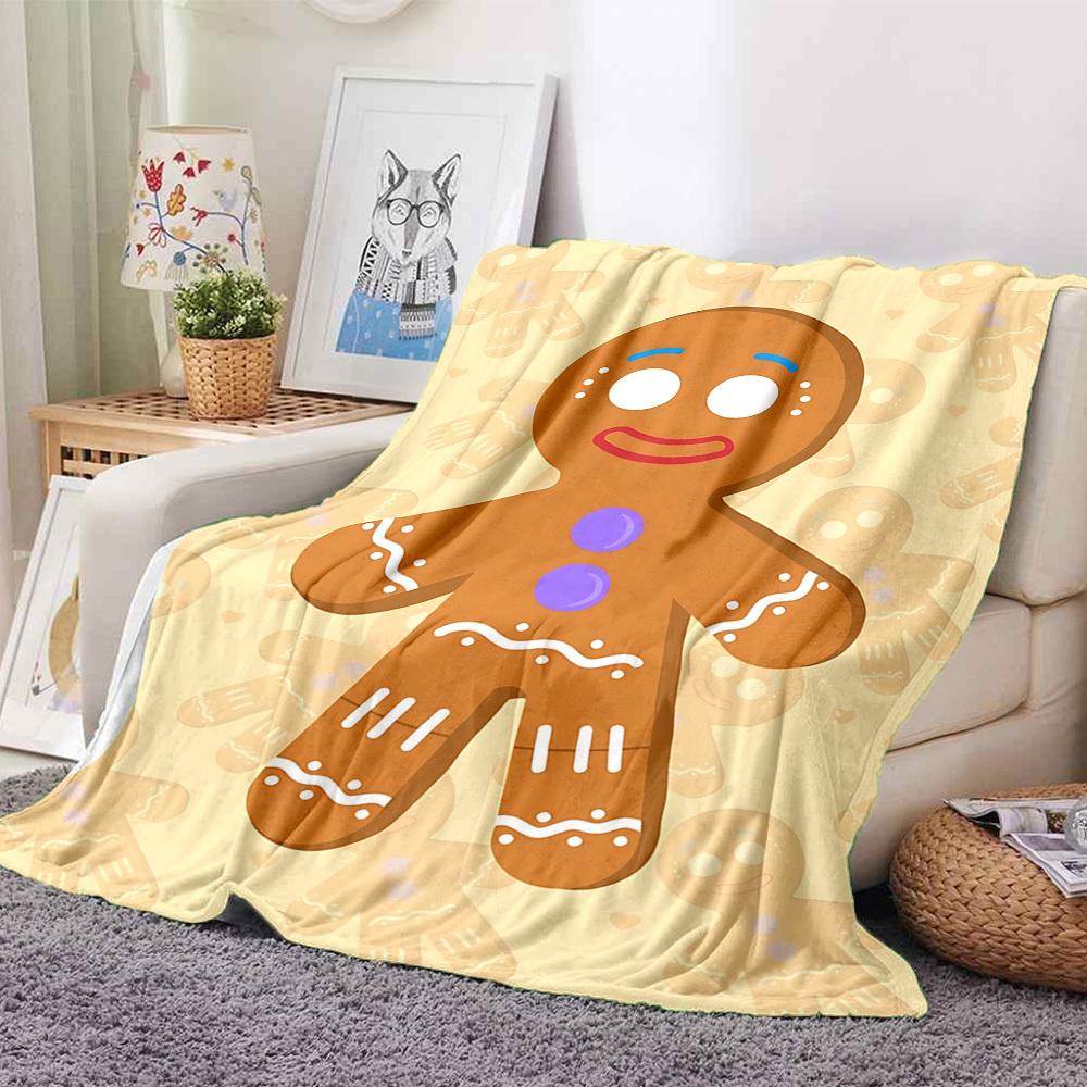 1pc Gingerbread Man Blanket Warm, Cozy, And Soft, Suitable for Sofas, Beds, Cars, And Office Use.Perfect for Camping And Travel, Making It a Great Gif