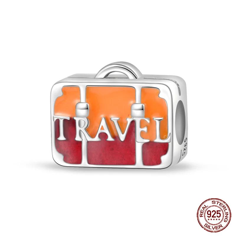 Copper Air Balloon Car Travel Charms Beads Fit Original Bracelet Camera Eiffel Tower Charms Diy Jewelry