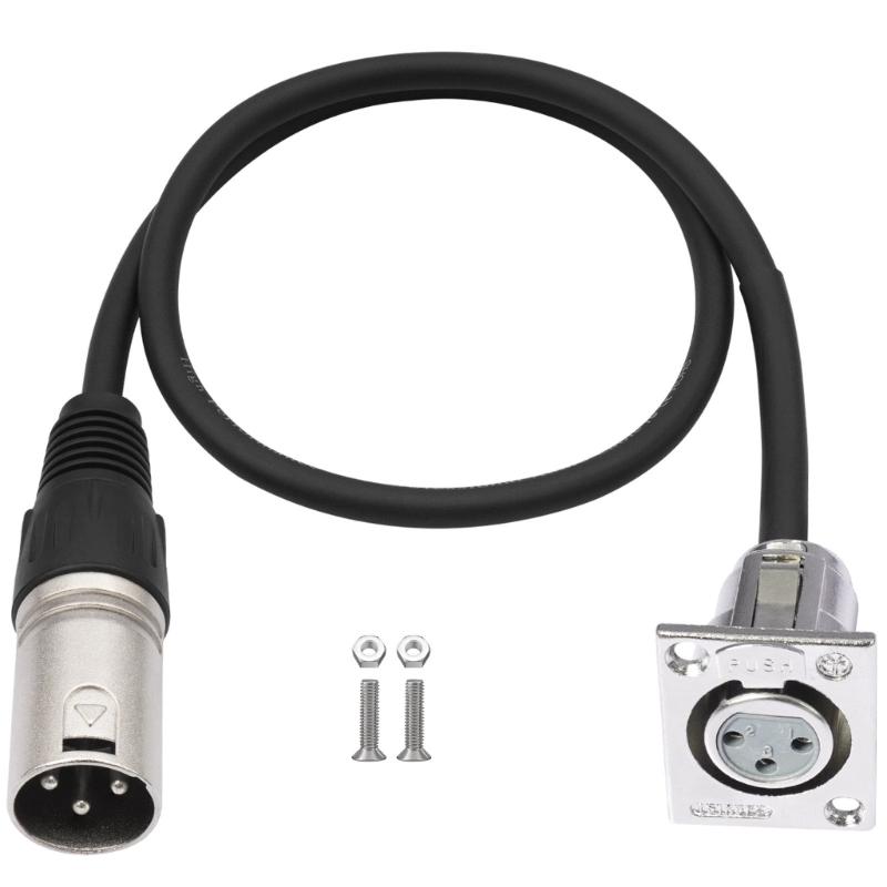 0.6M 3Pin Male To D Style 3Pin Female Panel Mount Auditory Connector For Studio Equipment 1