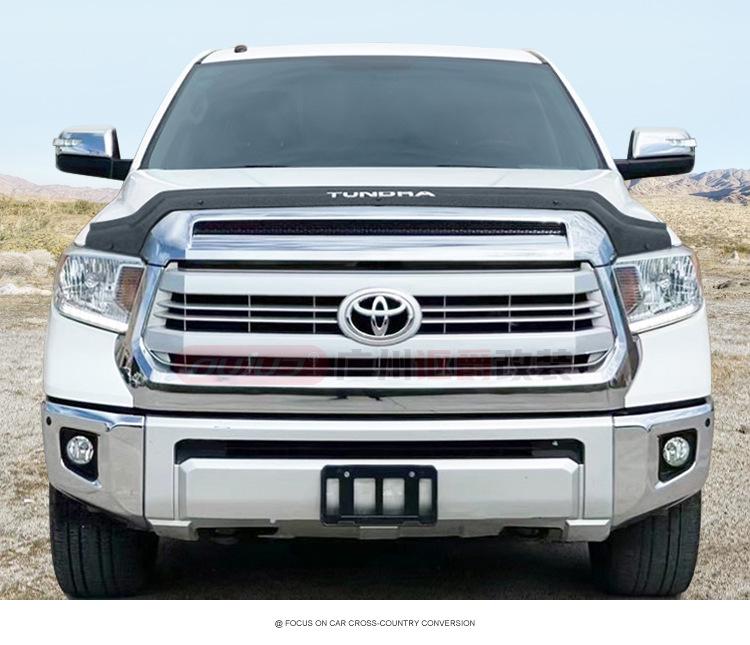 Toyota Tundra Off-road Sand & Gravel Deflector Rain Visor & Yellow Spotlight Decoration Accessory.
