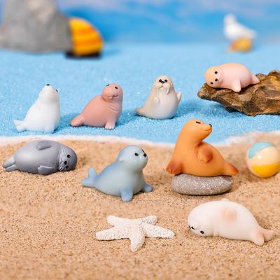 Micro-landscape Ornaments, Realistic Sea Lions, Sea Dogs, Seals and Other Small Animal Creative Car Resin Craft Decorative Accessories