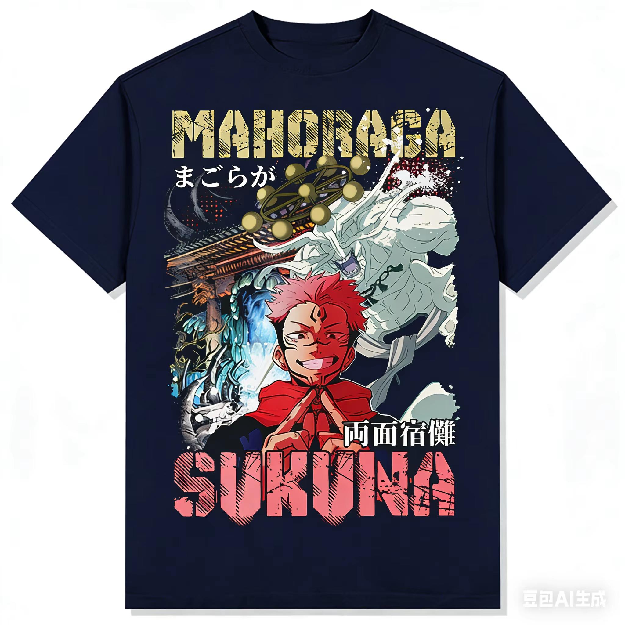 2026 Summer Jujutsu Kaisen Sukuna & Mahoraga Unisex Oversized Cotton Casual Streetwear Anime T-Shirt 4XL