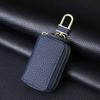 Leather Car Key Fob Case Cover Keychain Zipper Bag Protector Double Layer Pouch