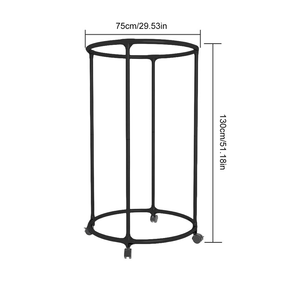 Metal Clothing Stand with Wheels 360°Rotating Movable Clothing Organizer Rack Round Garment Rack for Live Broadcast Room