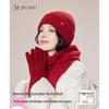 JIUMU Women's Winter Wool Scarf, Hat & Gloves 3-Piece Set
