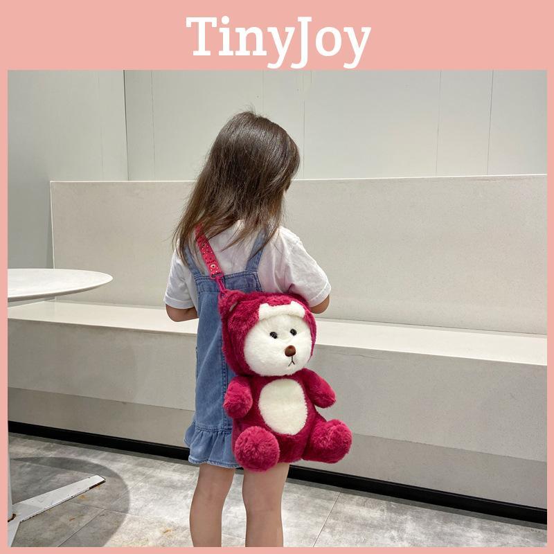 Cute Cartoon Lotso Shaped Teddy Bear Children Plush Crossbody Bag Leisure For