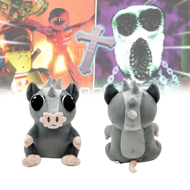 Roblox The Doors Content Gray Mouse Pig Plush Toy Animal Gift Room Decoration
