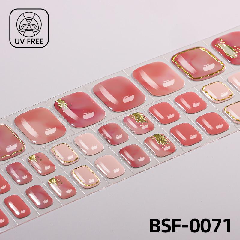 Popular Style New 3D Waterproof Nail Sticker Plastic UV Free Nail Wraps Toe Wraps