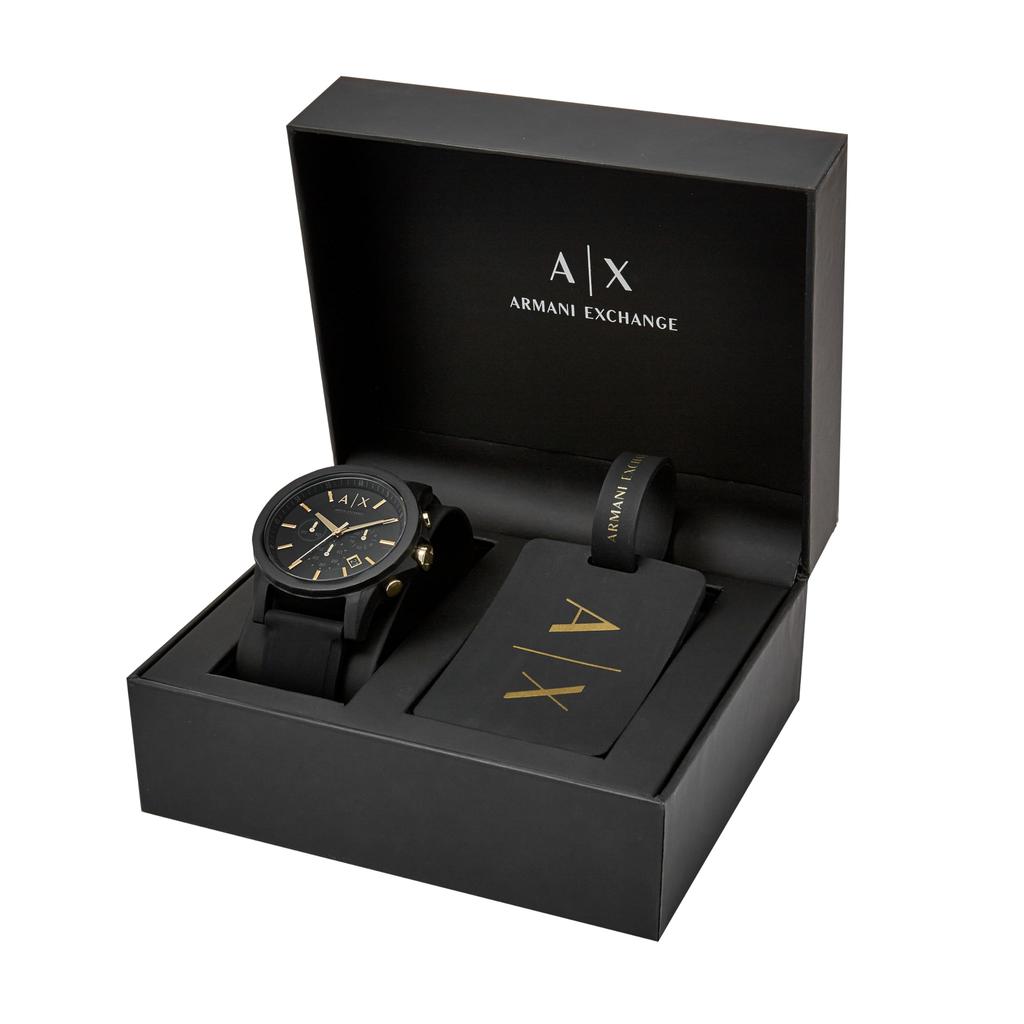Armani Exchange AX7105 Outer Banks Watch with Luggage Tag Gift Set Men's (Travel Tag) [Used]