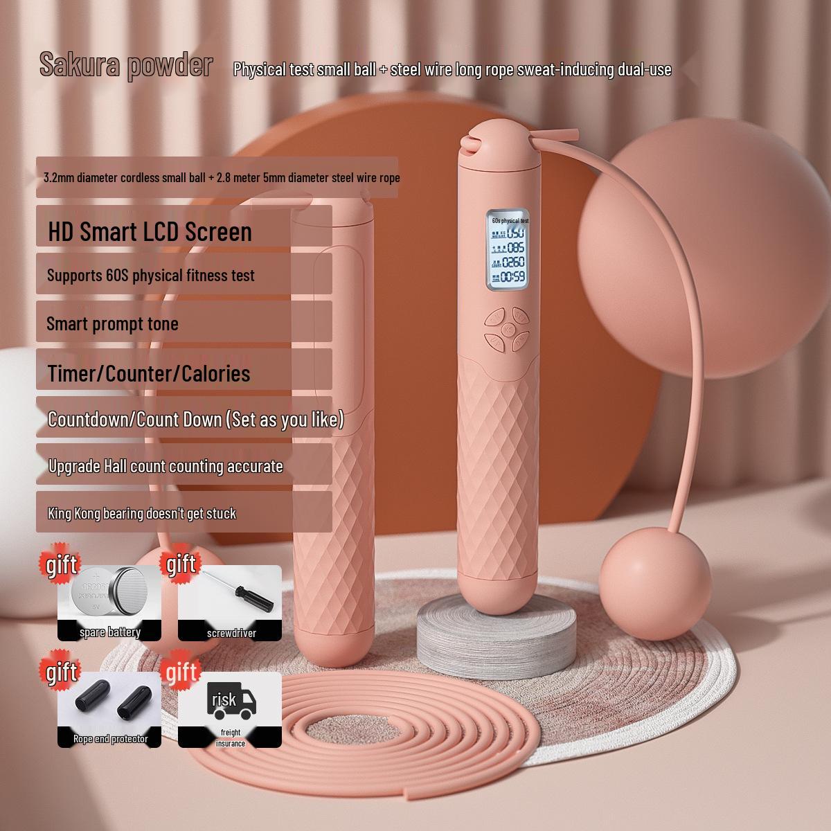 

Скакалка без мотузки з кульками для ваг і розумним підрахунком для професійного фітнесу та спалювання жиру