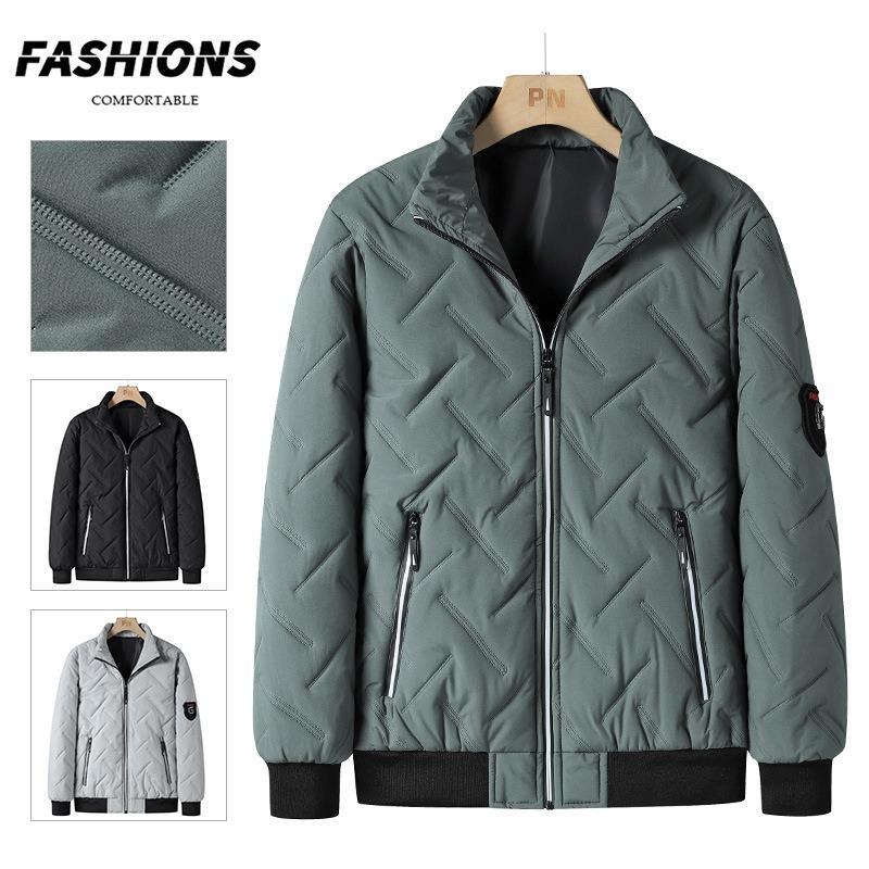 Men's Jacket Autumn and Winter New Men's Cotton-padded Clothes Trendy Short Stand-up Collar Light Cotton Clothes Men's Top