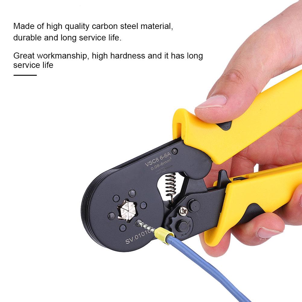 Crimp Pliers Carbon Steel Plate High Accuracy Terminals Crimping Hand Tool 0.08 6mm AWG26 10