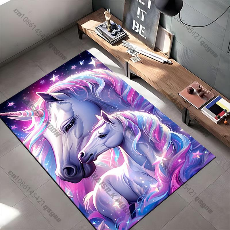 Magical unicorn bond cosmic beauty carpet Yoga living room room decor children's crawling mat doormat area rug games mat