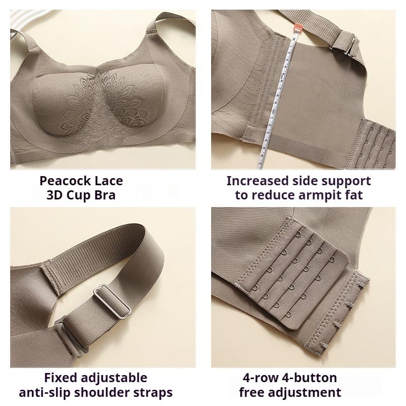 Plus Size Seamless Vest Bra with Adjustable Fixed Breathable Cups and No Underwire for A Comfortable Nude Look.